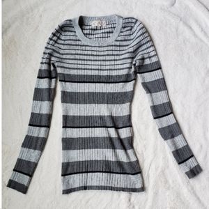 Pink Republic Striped Gray Sweater